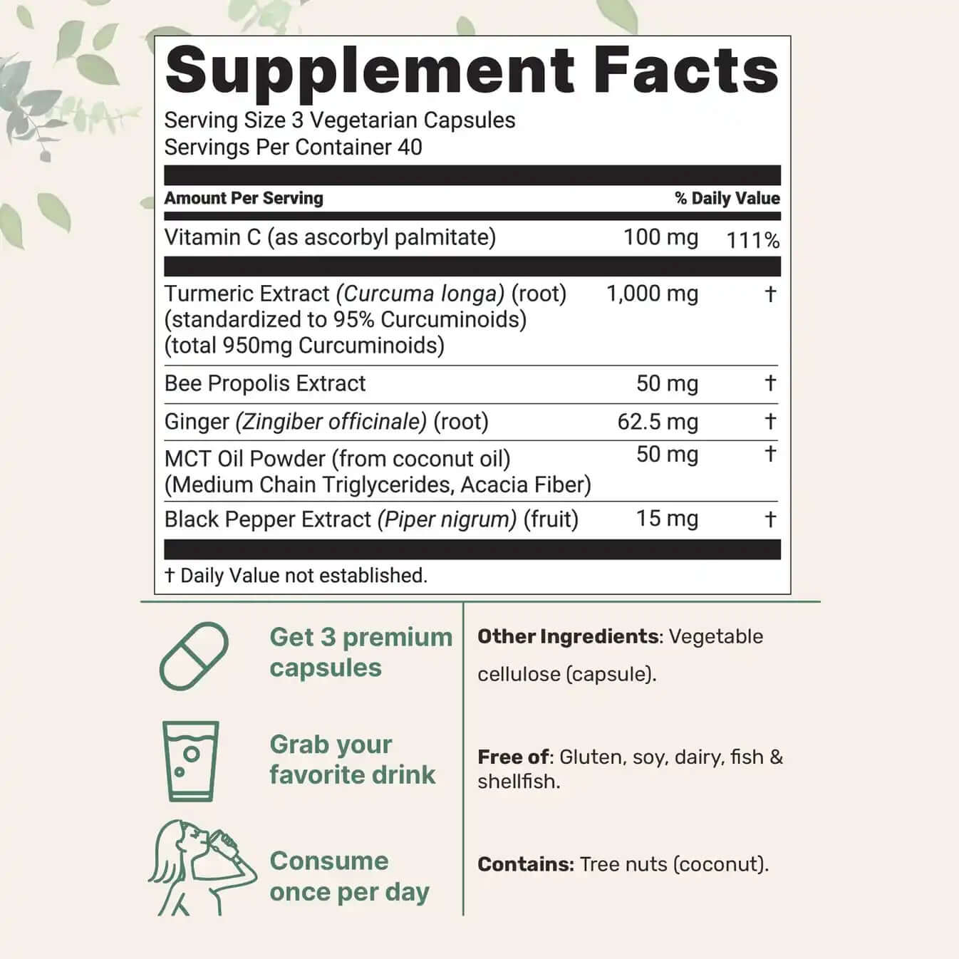 6-In-1 Turmeric Curcumin Capsules - Loma